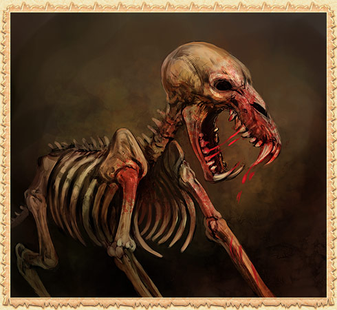 Skelett des Hundedämons